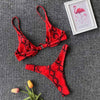 Underwired Bikini Female Swimsuit Women Swimwear Two-Piece V Shape Wire Bikini Set Bather Bathing Suit Women Micro Bikini Set Shiny Metallic 2 Piece Swimsuit Push Up Underwire Swimwear Bathing Suit by Stevvex