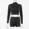 Seamless Black Yoga Set Women Gym Clothes Fashion Long Sleeve Zipper