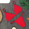 Colors Solid Bikini Set Push Up Swimwear Two Piece Swimsuit Swimwear Halter String Triangle Bikini Sets Women Swimsuit Low Waist Halter Two Pieces Bathing Suit by Stevvex