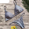 Colors Solid Bikini Set Push Up Swimwear Two Piece Swimsuit Swimwear Halter String Triangle Bikini Sets Women Swimsuit Low Waist Halter Two Pieces Bathing Suit by Stevvex