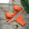 Colors Solid Bikini Set Push Up Swimwear Two Piece Swimsuit Swimwear Halter String Triangle Bikini Sets Women Swimsuit Low Waist Halter Two Pieces Bathing Suit by Stevvex