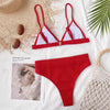 Female Swimsuit High Waist Bikini Women High Waist Swimsuits Triangle Bathing Suit V Neck Two Piece Bikini Sets Women Swimwear Two-pieces Bikini Set Ribbed Bather Bathing Suit Swim by Stevvex