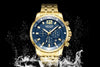 Luxury Men's Gold Business Watches Quartz Analogue Wristwatch Stainless Steel Waterproof Luminous Watch by Stevvex