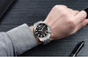 Luxury Men's Gold Business Watches Quartz Analogue Wristwatch Stainless Steel Waterproof Luminous Watch by Stevvex