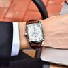 Luxury Business Men's Watches Brown Casual Wrist Leather Strap Waterproof Classic Rectangle Square Watch by Stevvex