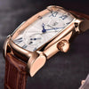 Luxury Business Men's Watches Brown Casual Wrist Leather Strap Waterproof Classic Rectangle Square Watch by Stevvex
