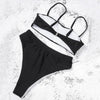 Bikinis Solid Push Up Bikini Padded Bra Straps High Waist Swimsuit Female Swimwear Women's Bathing Suit Lace up Bikini Ribbed Two Piece Swimsuit by Stevvex