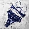 Bikinis Solid Push Up Bikini Padded Bra Straps High Waist Swimsuit Female Swimwear Women's Bathing Suit Lace up Bikini Ribbed Two Piece Swimsuit by Stevvex