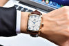Luxury Business Men's Watches Brown Casual Wrist Leather Strap Waterproof Classic Rectangle Square Watch by Stevvex