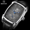 Luxury Business Men's Watches Brown Casual Wrist Leather Strap Waterproof Classic Rectangle Square Watch by Stevvex