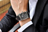 Luxury Business Men's Watches Brown Casual Wrist Leather Strap Waterproof Classic Rectangle Square Watch by Stevvex