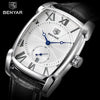 Luxury Business Men's Watches Brown Casual Wrist Leather Strap Waterproof Classic Rectangle Square Watch by Stevvex