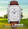 Classic Rectangle Waterproof Case Vintage Design Luxury Watches Leather Strap Business Casual Analog Wrist Watch For Men by Stevvex