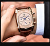Classic Rectangle Waterproof Case Vintage Design Luxury Watches Leather Strap Business Casual Analog Wrist Watch For Men by Stevvex
