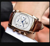 Classic Rectangle Waterproof Case Vintage Design Luxury Watches Leather Strap Business Casual Analog Wrist Watch For Men by Stevvex