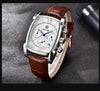 Classic Rectangle Waterproof Case Vintage Design Luxury Watches Leather Strap Business Casual Analog Wrist Watch For Men by Stevvex