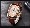 Classic Rectangle Waterproof Case Vintage Design Luxury Watches Leather Strap Business Casual Analog Wrist Watch For Men by Stevvex