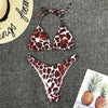 New Bikini Bikini Swimsuit For Women 3 Pieces Set Knot Front Off Shoulder Cover Up with Halter Bikini Sets Bathing Suit Women Swimwear Female Swimsuit Three-pieces Bikini set Halter Bather Bathing Suit Swim Beach Lady by Stevvex