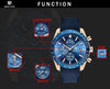 Casual Men's Watches Chronograph Modern Analog Quartz Waterproof Sports Watches Rubber Strap Business Wrist Watches For Men by Stevvex
