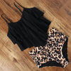 Leopard Bikini High Waist Bikini Animal Print Floral Swimsuit Ruffle Swimsuit Plus Size Swimwear Women Swimsuits for Women Two Piece Bathing Suits Ruffle Tops With High Waist Bottoms Bikini Sets For Teen Girls by Stevvex