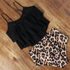 Leopard Bikini High Waist Bikini Animal Print Floral Swimsuit Ruffle Swimsuit Plus Size Swimwear Women Swimsuits for Women Two Piece Bathing Suits Ruffle Tops With High Waist Bottoms Bikini Sets For Teen Girls by Stevvex