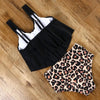 Leopard Bikini High Waist Bikini Animal Print Floral Swimsuit Ruffle Swimsuit Plus Size Swimwear Women Swimsuits for Women Two Piece Bathing Suits Ruffle Tops With High Waist Bottoms Bikini Sets For Teen Girls by Stevvex
