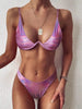 Neon V-bar Underwired Bikini Female Ribbed Swimsuit Women Swimwear Two-pieces Bikini set Push up Bathing Suit by Stevvex