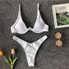 Neon V-bar Underwired Bikini Female Ribbed Swimsuit Women Swimwear Two-pieces Bikini set Push up Bathing Suit by Stevvex