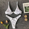 Neon V-bar Underwired Bikini Female Ribbed Swimsuit Women Swimwear Two-pieces Bikini set Push up Bathing Suit by Stevvex