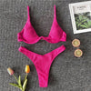 Neon V-bar Underwired Bikini Female Ribbed Swimsuit Women Swimwear Two-pieces Bikini set Push up Bathing Suit by Stevvex