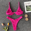 Neon V-bar Underwired Bikini Female Ribbed Swimsuit Women Swimwear Two-pieces Bikini set Push up Bathing Suit by Stevvex