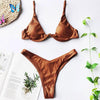 Neon V-bar Underwired Bikini Female Ribbed Swimsuit Women Swimwear Two-pieces Bikini set Push up Bathing Suit by Stevvex