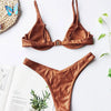 Neon V-bar Underwired Bikini Female Ribbed Swimsuit Women Swimwear Two-pieces Bikini set Push up Bathing Suit by Stevvex