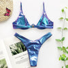 Neon V-bar Underwired Bikini Female Ribbed Swimsuit Women Swimwear Two-pieces Bikini set Push up Bathing Suit by Stevvex