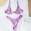 Neon V-bar Underwired Bikini Female Ribbed Swimsuit Women Swimwear Two-pieces Bikini set Push up Bathing Suit by Stevvex