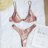 Neon V-bar Underwired Bikini Female Ribbed Swimsuit Women Swimwear Two-pieces Bikini set Push up Bathing Suit by Stevvex