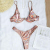 Neon V-bar Underwired Bikini Female Ribbed Swimsuit Women Swimwear Two-pieces Bikini set Push up Bathing Suit by Stevvex