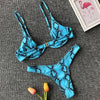 Neon V-bar Underwired Bikini Female Ribbed Swimsuit Women Swimwear Two-pieces Bikini set Push up Bathing Suit by Stevvex