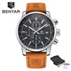 Stylish Wrist Watch For Men Genuine Leather Strap Watch Perfect Quartz Movement And Scratch Resistant Analog Chronograph Business Watches by Stevvex