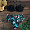 Bikini Female Swimsuit Women Swimwear Push Up Bikinis Set High Waist Swimming Suits Two Piece Set Women Swimsuit Solid Printed Bikini Push-Up Pad Swimwear Set Beachwear Ruffled Bathing Suit by Stevvex