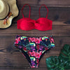 Bikini Female Swimsuit Women Swimwear Push Up Bikinis Set High Waist Swimming Suits Two Piece Set Women Swimsuit Solid Printed Bikini Push-Up Pad Swimwear Set Beachwear Ruffled Bathing Suit by Stevvex