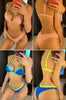 Bikini Solid Swimsuit Women Swimwear Push Up Bikini Set Patchwork Summer Beach Bathing Suit Swim Wear Halter Bikini Swimsuit Beach Swimming Traveling High Leg Bikini by Stevvex