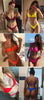 Bikini Solid Swimsuit Women Swimwear Push Up Bikini Set Patchwork Summer Beach Bathing Suit Swim Wear Halter Bikini Swimsuit Beach Swimming Traveling High Leg Bikini by Stevvex