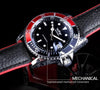 2021 Fashion Black Red Sport Mens Watches Luxury Luminous Hands Watch Elegant Leather Strap Design by Stevvex