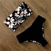 Bikini Swimwear Swimsuit Women Floral Print High Waist Bikini Set Back Cross Bathing Suit Female Beach Wear Women's Bikini Swimsuits Strapless Two Pieces Bathing Suits by Stevvex