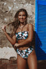 Bikini Swimwear Swimsuit Women Floral Print High Waist Bikini Set Back Cross Bathing Suit Female Beach Wear Women's Bikini Swimsuits Strapless Two Pieces Bathing Suits by Stevvex