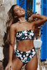 Bikini Swimwear Swimsuit Women Floral Print High Waist Bikini Set Back Cross Bathing Suit Female Beach Wear Women's Bikini Swimsuits Strapless Two Pieces Bathing Suits by Stevvex