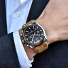 Mens Military Army Watches Analog Chronograph Watch Genuine Leather Strap Sports Casual Waterproof Male Quartz Wristwatch by Stevvex