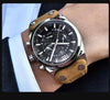 Mens Military Army Watches Analog Chronograph Watch Genuine Leather Strap Sports Casual Waterproof Male Quartz Wristwatch by Stevvex