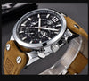 Mens Military Army Watches Analog Chronograph Watch Genuine Leather Strap Sports Casual Waterproof Male Quartz Wristwatch by Stevvex
